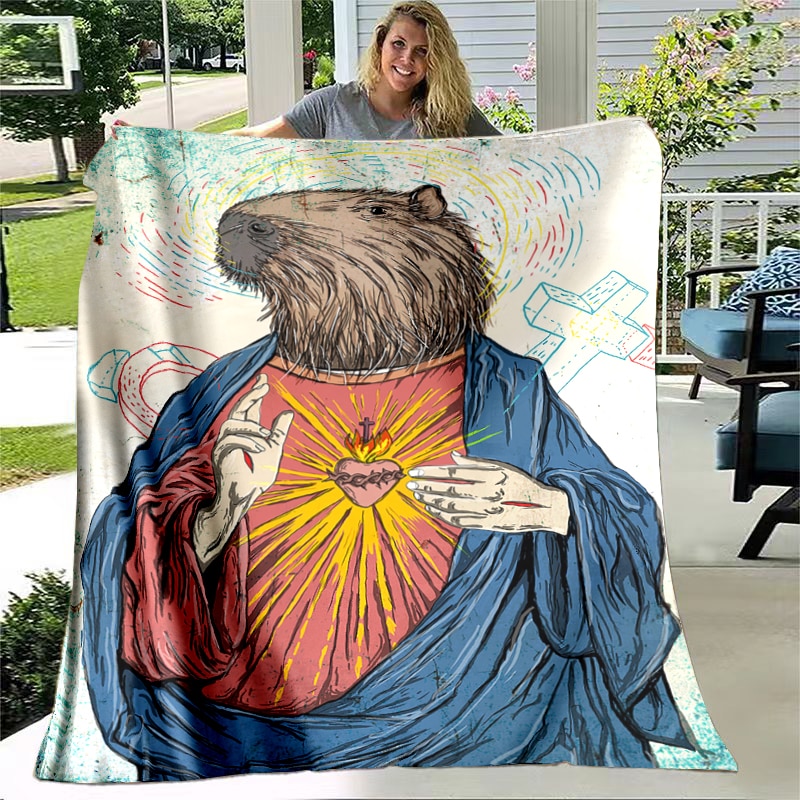 Capybara Club Funny Humor Soft Flannel Throw Blanket Living Room Bedroom Bedspread Blankets for Beds Thin 2 - Capybara Plush