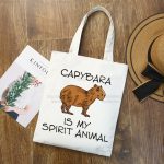 Capybara Cute Ulzzang Shopper Bag Print Canvas Animal Cartoon Tote Bag Handbags Women Bag Harajuku Shoulder 1 - Capybara Plush