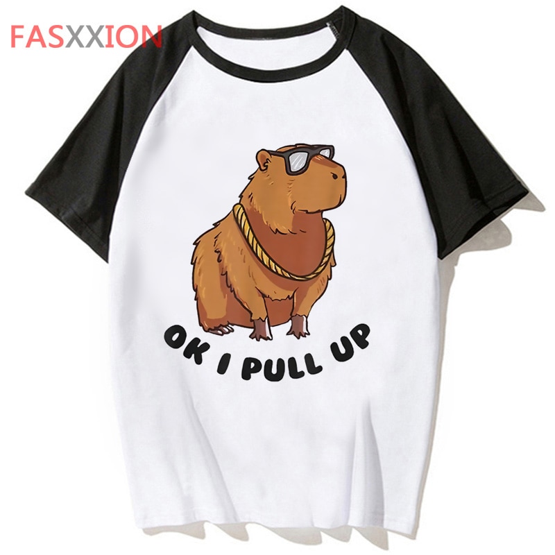 Capybara T Shirt Streetwear Hop Funny Tshirt Men Top Harajuku Hip Tee for Male Clothing T - Capybara Plush