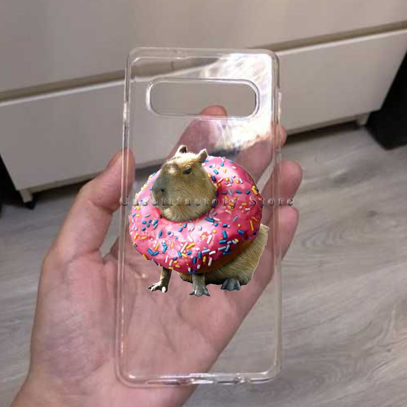 Creative Capybara Phone Case for Samsung Galaxy S22 S21 FE 5g S20 S10 Plus Note 20 3 - Capybara Plush