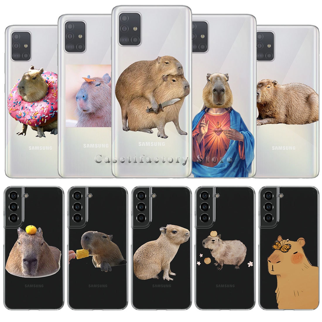Creative Capybara Phone Case for Samsung Galaxy S22 S21 FE 5g S20 S10 Plus Note 20 - Capybara Plush