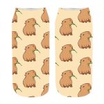 Women s socks kawaii Funny happy Capybara Printed Socks Woman harajuku Happy Novelty Casual cute girl - Capybara Plush