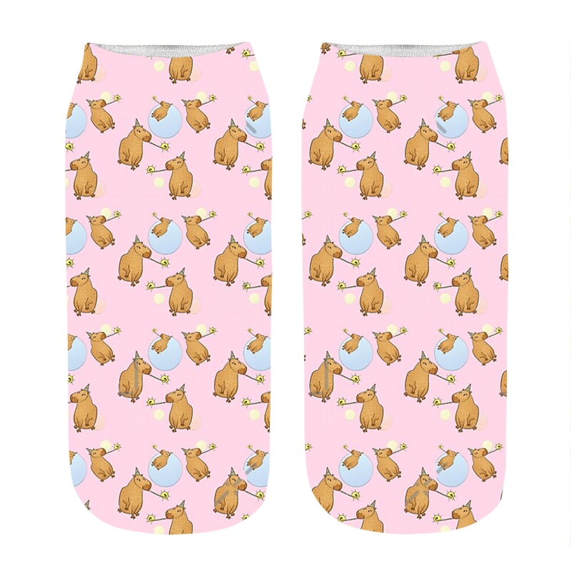 Women s socks kawaii Funny happy Capybara Printed Socks Woman harajuku Happy Novelty Casual cute girl 2 - Capybara Plush