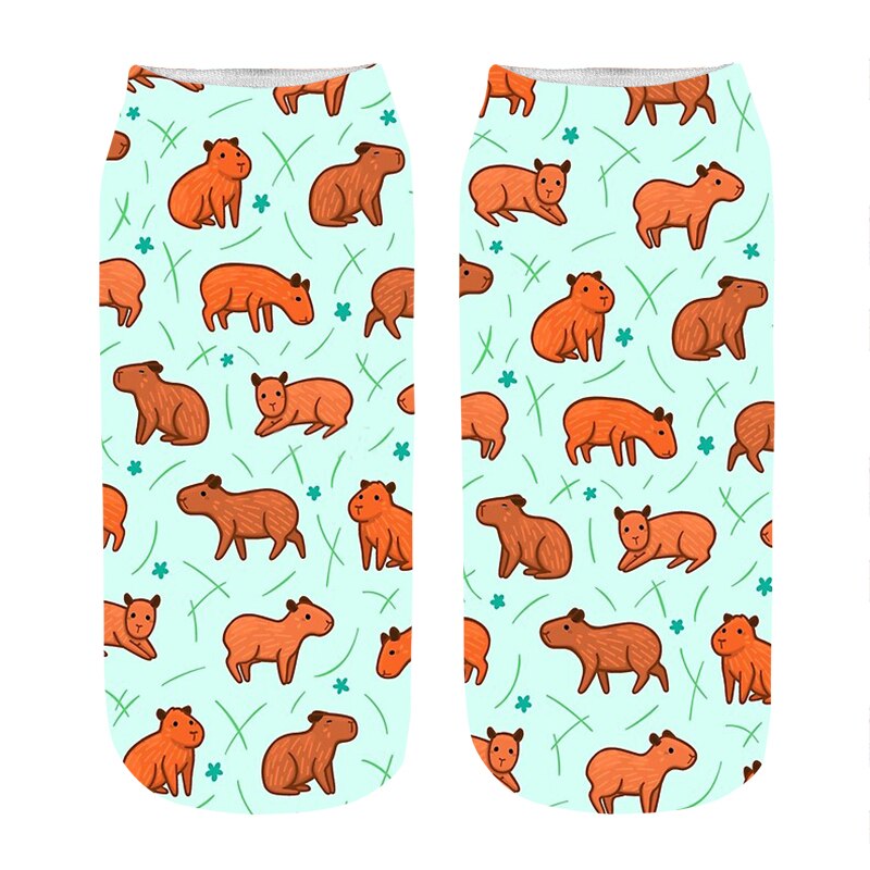 Women s socks kawaii Funny happy Capybara Printed Socks Woman harajuku Happy Novelty Casual cute girl 4 - Capybara Plush
