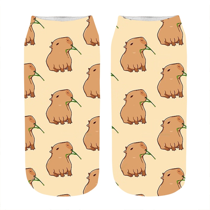 Women s socks kawaii Funny happy Capybara Printed Socks Woman harajuku Happy Novelty Casual cute girl - Capybara Plush
